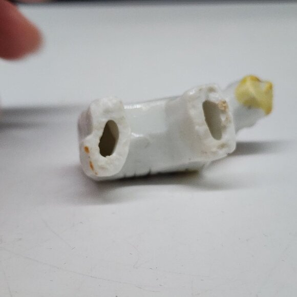 1950s Ceramic Fox Terrier Dog Figurine With Floral Design Orange Hat Japan - Picture 8 of 9